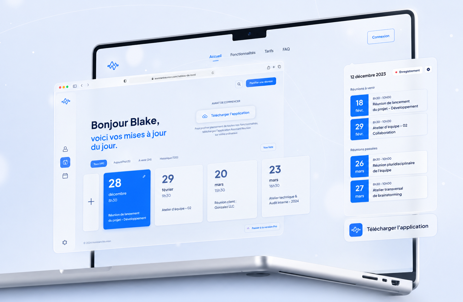 Aperçu d'une application web ou SaaS — Application web et SaaS