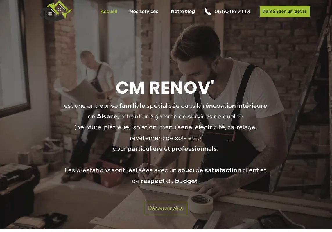 CM RENOV' — Landing page réalisé par Trinity Studio