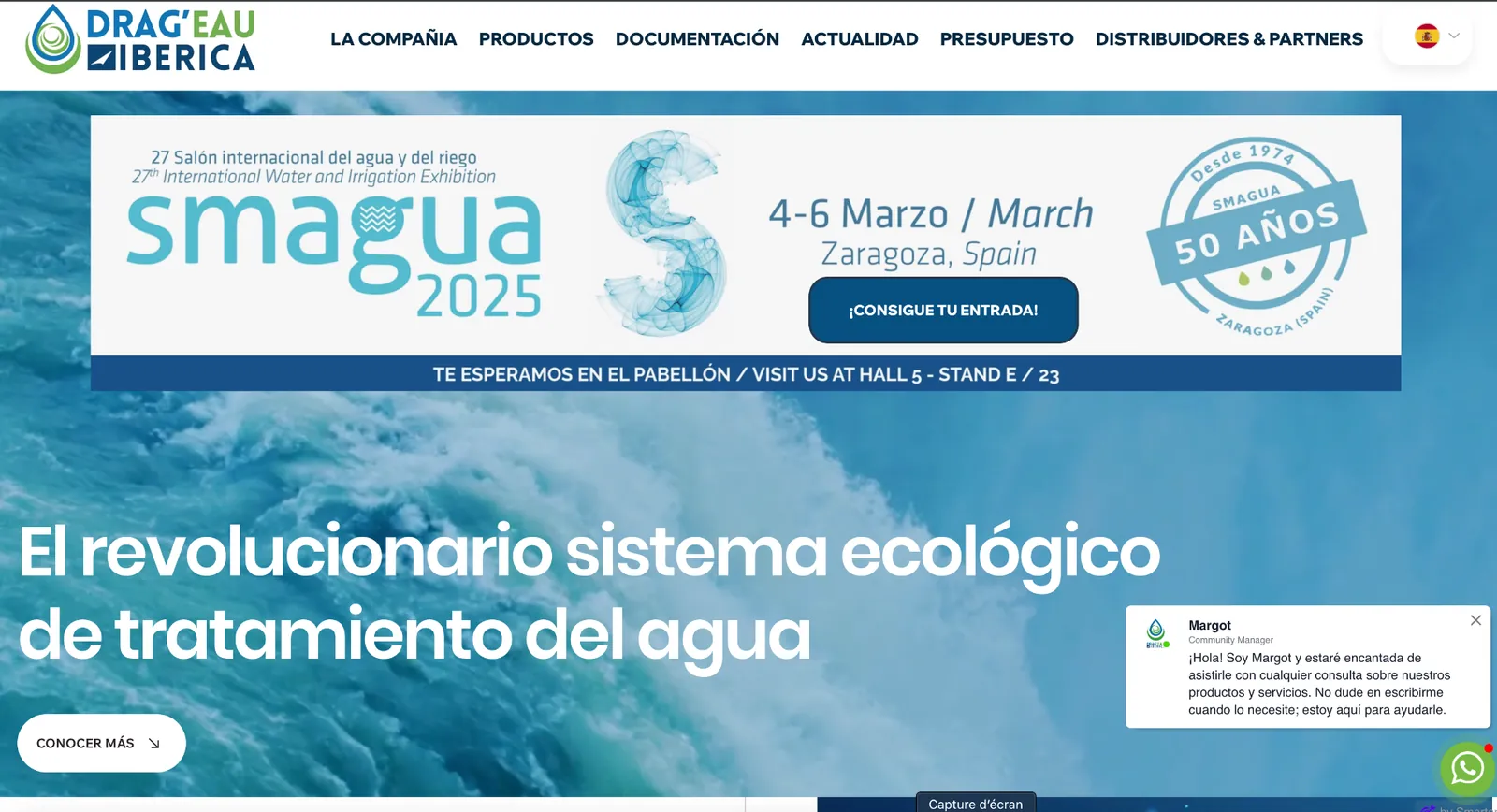 Drag'eau Iberica — Site web professionnel réalisé par Trinity Studio
