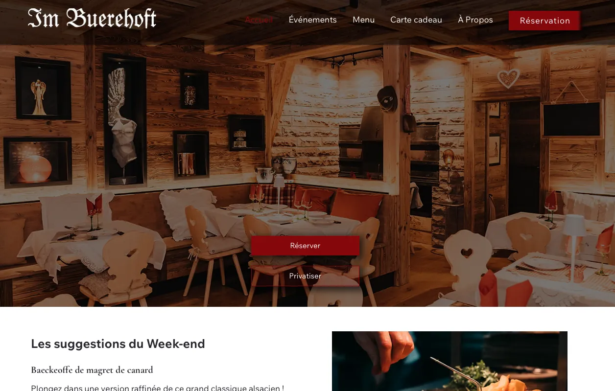 Restaurant Le Buerehoft — Site web professionnel réalisé par Trinity Studio