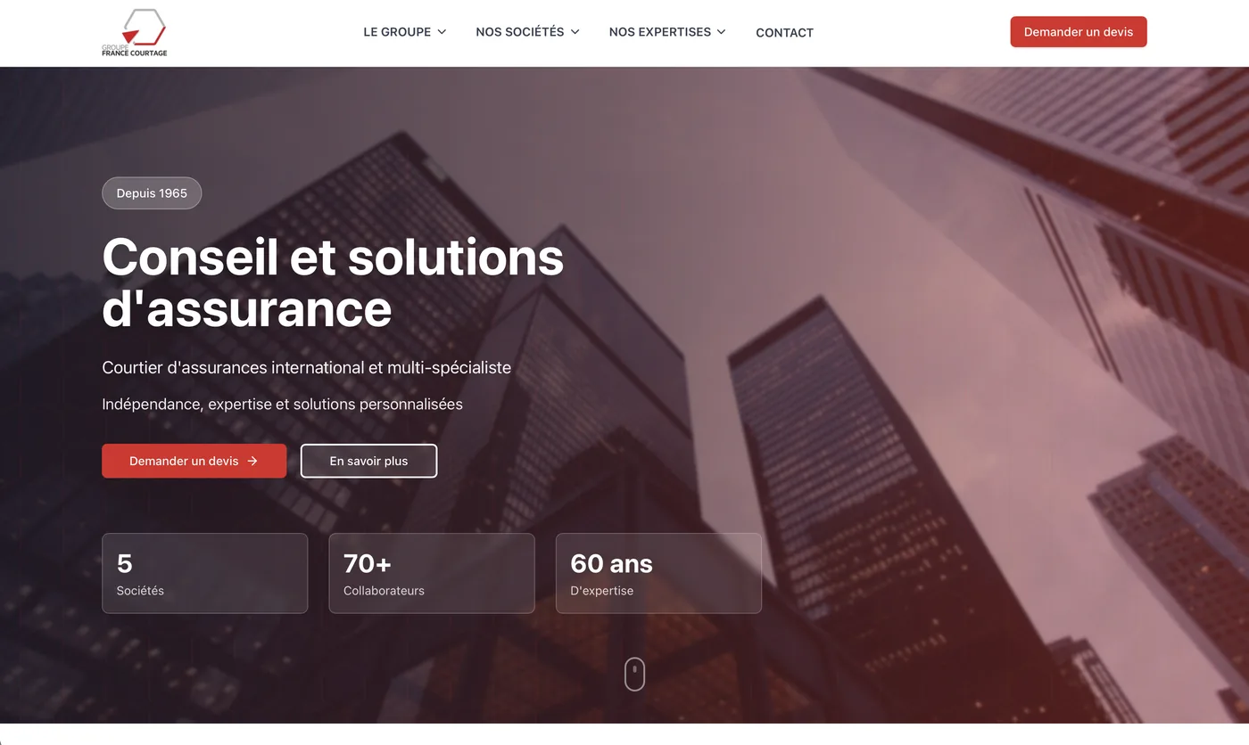 France Courtage — Site web professionnel réalisé par Trinity Studio