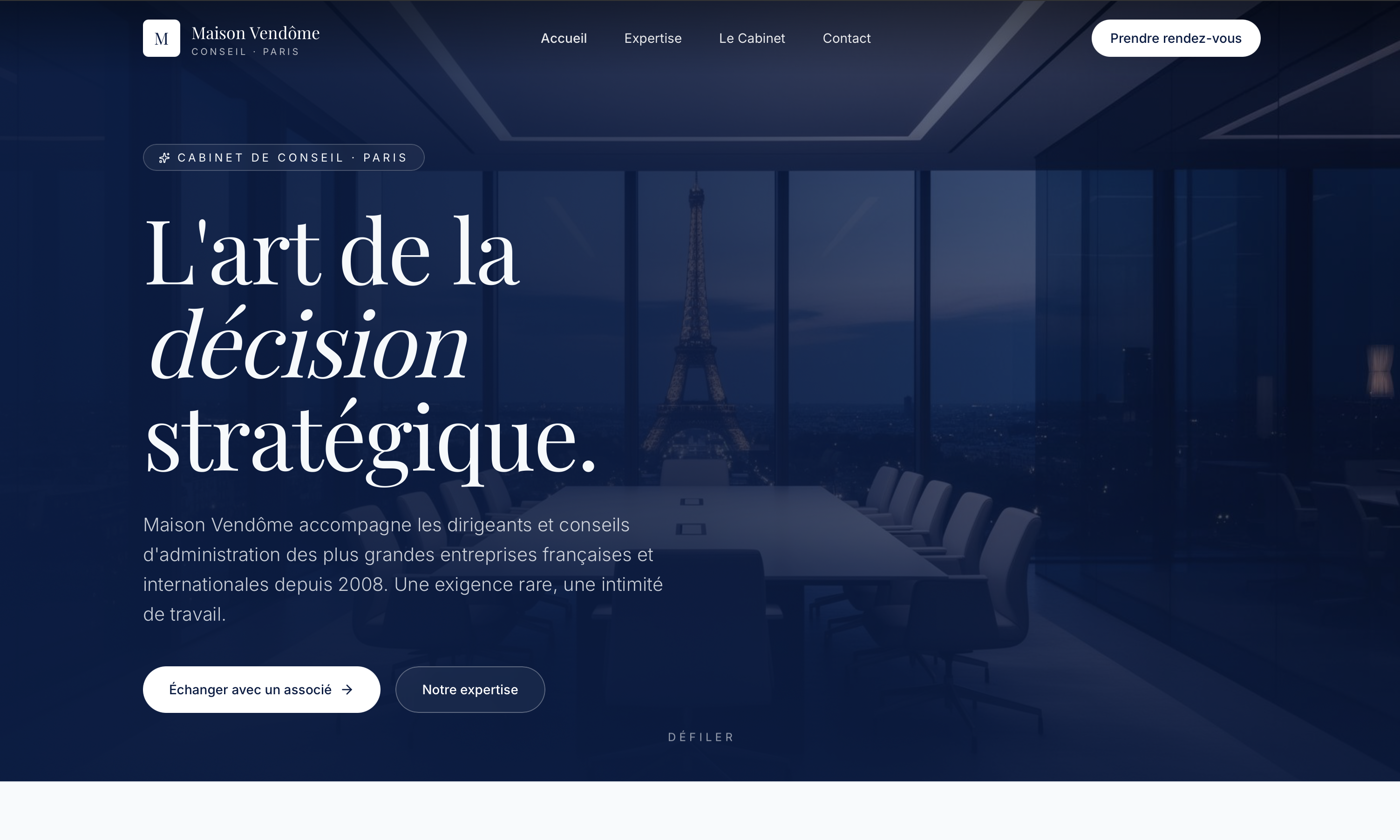 Aperçu du site Maison Vendôme